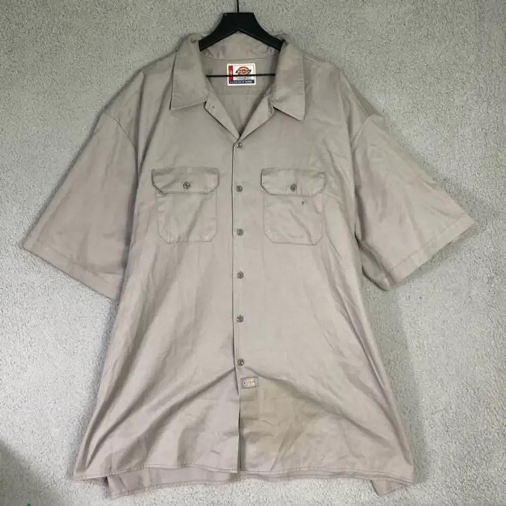 Dickies Men's Short Sleeve Work‎ Shirt 5XL Big Tall Plus Size Beige Workwear